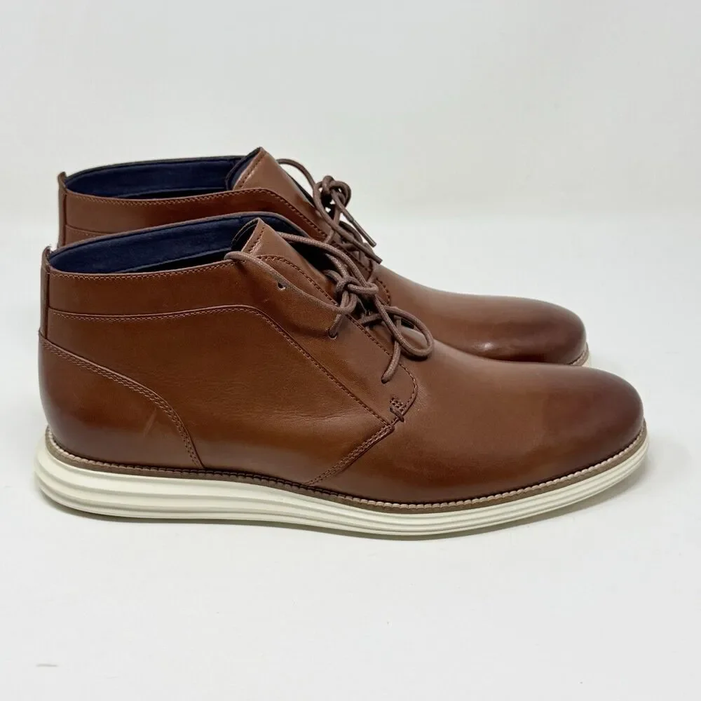 Cole Haan Original Grand Chukka Boots Mens 13 M Woodbury Brown Ivory Leather